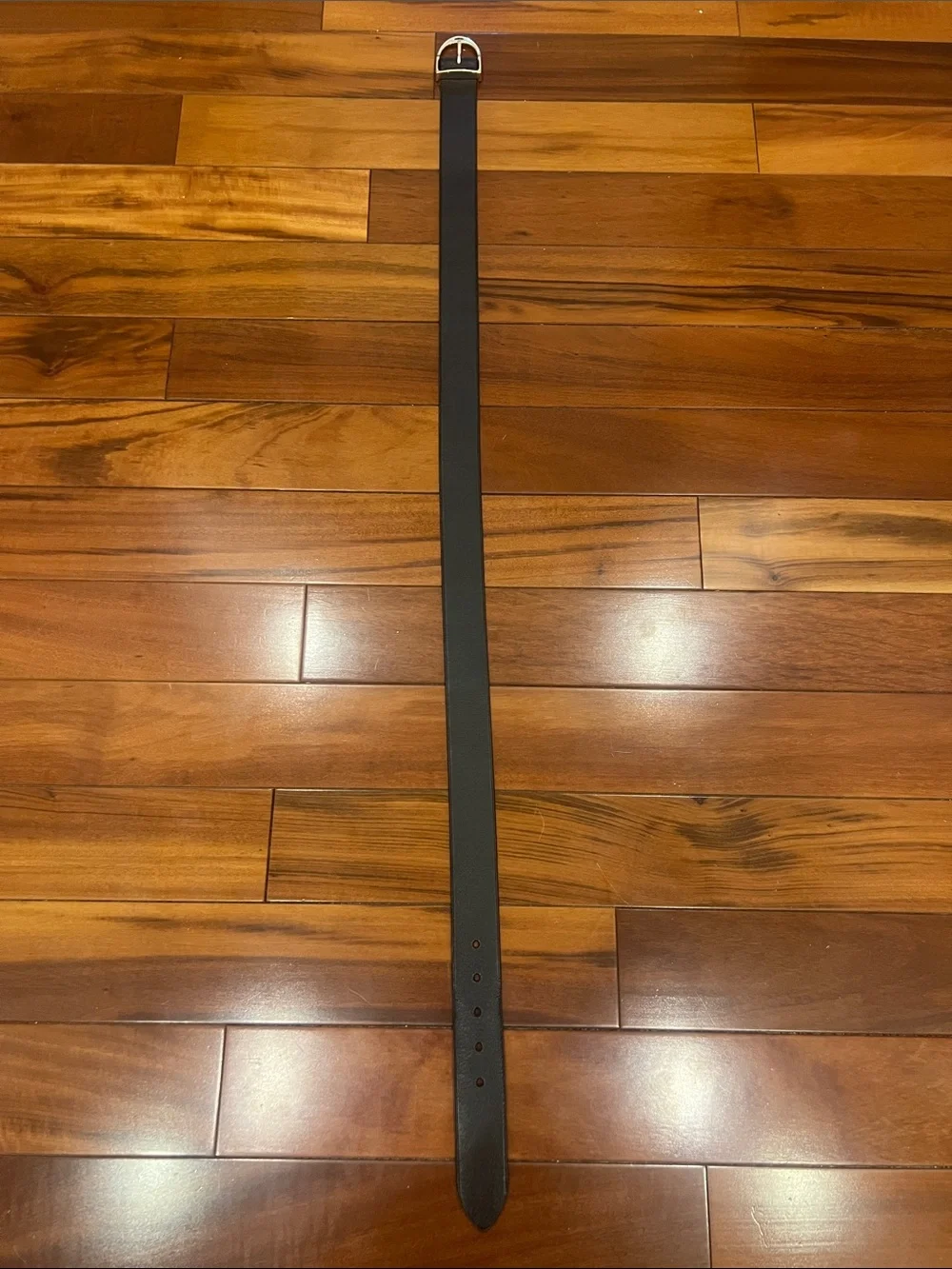Polo by Ralph Lauren Men's Black Leather Belt with Silver Buckle